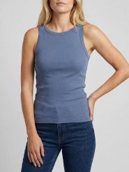 MOSS COPENHAGEN Top "Gubbe" w kolorze niebieskim rozmiar: L/XL. Niebieskie topy Moss Copenhagen, l, bez wzorów, bez kołnierzyka, bez ramiączek. Za 83.22 zł.