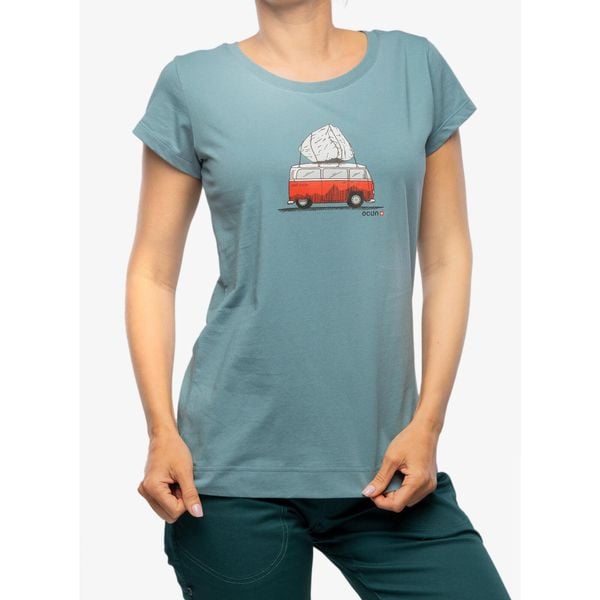 Koszulka bawełniana damska Ocun Classic T Bus-Stone. Zielone t-shirty sportowe Ocun, bez wzorów, z bawełny, bez ramiączek. Za 122.99 zł.