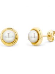 Revoni Złote kolczyki-wkrętki z perłami rozmiar: onesize. Białe kolczyki Revoni, z perłą, złote. Za 382.99 zł.