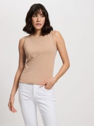 Cross Jeans Top w kolorze beżowym rozmiar: XL. Brązowe topy Cross Jeans, xl, bez wzorów, z jeansu, bez kołnierzyka, bez ramiączek. Za 44.45 zł.