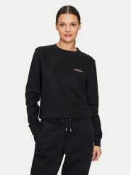 Guess Jeans Bluza W4YQ07 KC811 Czarny Regular Fit. Czarne bluzy Guess Jeans, m, z aplikacjami, z bawełny, bez kaptura. Za 159.99 zł.