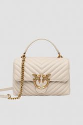 PINKO Beżowa kopertówka Love Lady Puff Mini CL. Brązowe kopertówki Pinko, bez wzorów, eleganckie, pikowane, bez dodatków. W wyprzedaży za 1,399.99 zł.