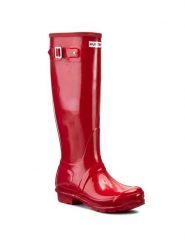 Hunter Kalosze Original Gloss WFT1000RGL Czerwony. Czerwone kalosze Hunter, bez wzorów, z kauczuku, bez zapięcia. Za 419.99 zł.