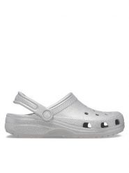 Crocs Klapki Classic Glitter Clog 205942 Srebrny. Szare klapki Crocs, bez wzorów, z tworzywa sztucznego, bez obcasa, bez zapięcia. Za 259.99 zł.