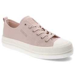 Różowe Trampki Big Star Sportowe Obuwie Damskie. Czerwone buty sportowe lifestyle BIG STAR, bez wzorów, z gumy, retro, bez zapięcia. Za 134.99 zł.