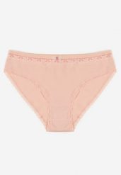 Różowe Majtki Figi z Bawełny Ozdobione Kokardą i Koronką Zeterie. Czerwone figi Renee, bez wzorów, z bawełny. Za 9.99 zł.
