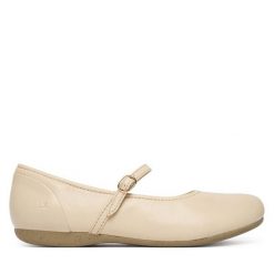 Półbuty Josef Seibel. Białe półbuty wsuwane Josef Seibel, bez wzorów, bez obcasa, na płaskiej podeszwie. Za 389.99 zł.