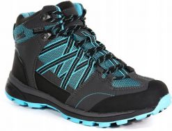 Damskie buty trekkingowe Samaris Mid RWF539. Niebieskie trekkingi Regatta, bez wzorów, z gumy, bez zapięcia, trekkingowe. Za 331.99 zł.