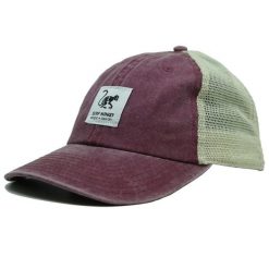 Czapka Trucker - Siatka Płócienna - Bawełna / Jeden Rozmiar (Bordowa). Czerwone czapki z daszkiem SURF MONKEY, bez wzorów, z bawełny, sportowe. Za 159.95 zł.