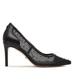 Szpilki Guess. Czarne szpilki Guess, z aplikacjami, bez obcasa, na szpilce, bez zapięcia. Za 449.99 zł.
