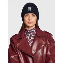 Czapka Tommy Hilfiger. Niebieskie czapki zimowe Tommy Hilfiger, bez wzorów. Za 249.99 zł.