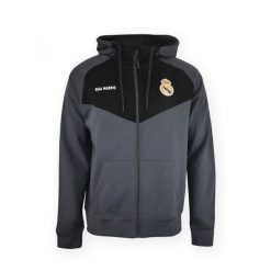 Nowoczesna bluza z kapturem Real Madryt. Czarne bluzy z kapturem Real Madrid, bez wzorów, z kapturem, do piłki nożnej. W wyprzedaży za 298.41 zł.