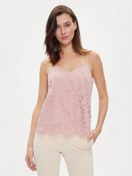YAS Top Perla 26032812 Różowy Regular Fit. Czerwone topy YAS, xs, bez wzorów, z syntetyku, bez kołnierzyka, bez ramiączek. Za 109.99 zł.