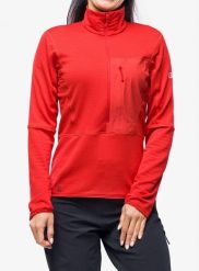 Bluza polarowa damska Berghaus MTN Arete LB HZ. Czerwone bluzy z kapturem Berghaus, xl, bez wzorów, z materiału, bez kaptura, narciarskie. Za 459.05 zł.