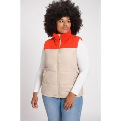 Damskie Pikowana kamizelka pluszowy polar stójka dwukierunkowy suwak. Brązowe bluzy z polaru Ulla Popken, plus size, bez wzorów, z materiału, trekkingowe. W wyprzedaży za 343.99 zł.