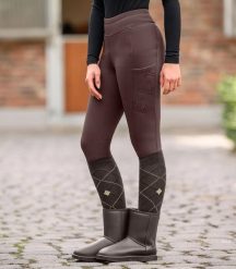 Damskie legginsy jeździeckie z pełną przyczepnością ELT Rica Teddy. Brązowe legginsy ELT, bez wzorów, z polaru. Za 311.50 zł.