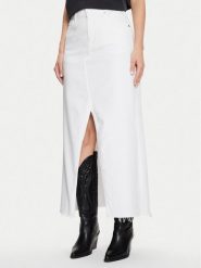Gap Spódnica jeansowa 870045-00 Biały Regular Fit. Białe spódnice GAP, bez wzorów, z bawełny. Za 189.99 zł.