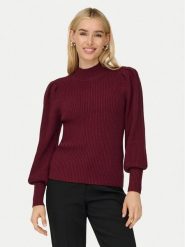 ONLY Sweter Katia 15232494 Bordowy Regular Fit. Czerwone swetry ONLY, s, bez wzorów, z syntetyku, bez ramiączek. Za 139.99 zł.