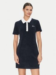 Guess Sukienka codzienna V5GK01 KCQV1 Granatowy Regular Fit. Niebieskie sukienki Guess, na co dzień, s, z aplikacjami, z bawełny, bez kołnierzyka, bez ramiączek, proste. Za 199.99 zł.