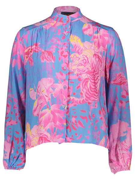 Miss goodlife Bluzka w kolorze niebiesko-różowym rozmiar: L. Niebieskie bluzki miss goodlife, l, bez wzorów, z wiskozy, bez kołnierzyka, bez ramiączek. Za 148.96 zł.