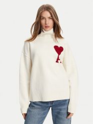 AMI Paris Golf BFUKS406.018 Écru Relaxed Fit. Swetry AMI PARIS, s, bez wzorów, z wełny, bez ramiączek. Za 1,749.00 zł.