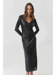 TATUUM Sukienka "Agatia" w kolorze czarnym rozmiar: XL. Czarne sukienki Tatuum, na co dzień, xl, bez wzorów, bez kołnierzyka, bez ramiączek, maxi, proste. Za 287.84 zł.