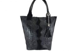 Worek skórzany BARBERINI'S czarny 375/7-1. Czarne shopper bag Barberinis, bez wzorów, ze skóry, biznesowe, zamszowe, bez dodatków. Za 219.99 zł.