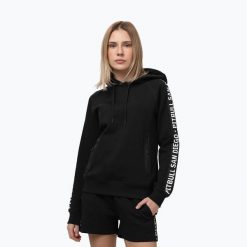 Bluza damska Pitbull Explory Tape Hooded. Czarne bluzy PITBULL, l, bez wzorów, z bawełny, bez kaptura, trekkingowe. Za 229.99 zł.