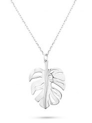 Eclat d'Argent Srebrny naszyjnik z zawieszką - dł. 39 cm rozmiar: onesize. Szare naszyjniki Eclat d'Argent, z materiału, srebrne. Za 118.01 zł.