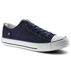 Granatowe Trampki Big Star Damskie Modne Obuwie. Niebieskie trampki BIG STAR, bez wzorów, z gumy, klasyczne, bez zapięcia. Za 89.99 zł.