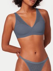 Triumph Biustonosz bezfiszbinowy Triumph Signature Sheer 10215909 Niebieski. Niebieskie biustonosze Triumph, bez wzorów, z syntetyku. Za 124.74 zł.