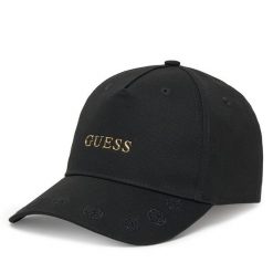 Czapka z daszkiem Guess. Czarne czapki z daszkiem Guess, z aplikacjami. Za 109.99 zł.