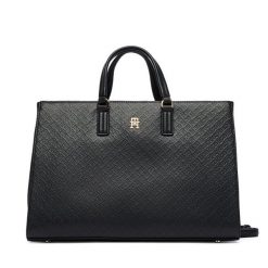 Torebka Tommy Hilfiger. Czarne torebki klasyczne Tommy Hilfiger, bez wzorów, klasyczne, bez dodatków. Za 699.99 zł.
