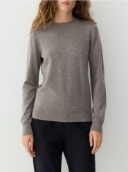 Wełniany sweter z dodatkiem kaszmiru - brązowy. Brązowe swetry Reserved, l, bez wzorów, z dzianiny, bez ramiączek. Za 299.99 zł.