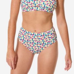 Dół kostiumu kąpielowego surfingowego damski Decathlon Romi Mosaic. Brązowe bikini Decathlon, bez wzorów, sportowe. Za 69.99 zł.