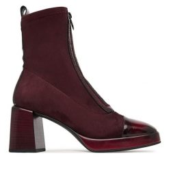 Botki Hispanitas. Fioletowe botki Hispanitas, bez wzorów, bez obcasa, na słupku, bez zapięcia. Za 749.99 zł.