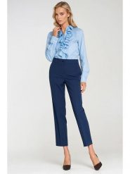 Nife Spodnie w kolorze niebieskim rozmiar: 40. Niebieskie spodnie materiałowe Nife, bez wzorów, z materiału, z podwyższonym stanem. Za 156.98 zł.