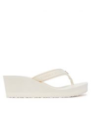 Tommy Hilfiger Japonki Th Stripes Wedge Beach Sandal FW0FW08521 Biały. Białe japonki Tommy Hilfiger, bez wzorów, z materiału. Za 179.99 zł.