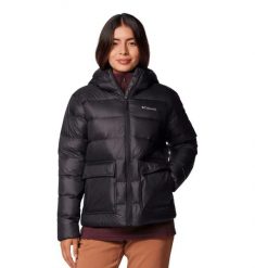 Damska kurtka Columbia Harmony Falls Hooded Down Jacket 20853720. Czarne kurtki przeciwdeszczowe Columbia, xs, bez wzorów, z materiału, z kapturem, trekkingowe, omni-heat (columbia). Za 578.20 zł.