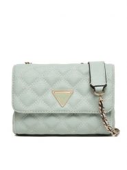 Guess Torebka Giully II Mini HWQG96 73740 Błękitny. Niebieskie kopertówki Guess, z aplikacjami, ze skóry, wizytowe, bez dodatków. Za 549.99 zł.