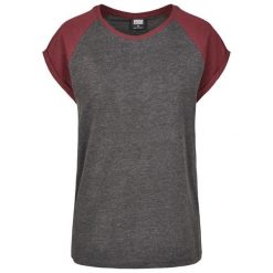 T-shirt Damski Kontrastowy Raglanowy. Brązowe t-shirty Urban Classics, xl, bez wzorów, sportowe, bez kołnierzyka, bez ramiączek. Za 67.99 zł.