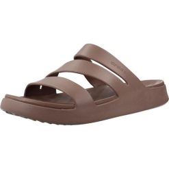 Sandały CROCS 209587C Brązowy. Brązowe sandały Crocs, bez wzorów, z materiału, bez obcasa, bez zapięcia. Za 199.99 zł.