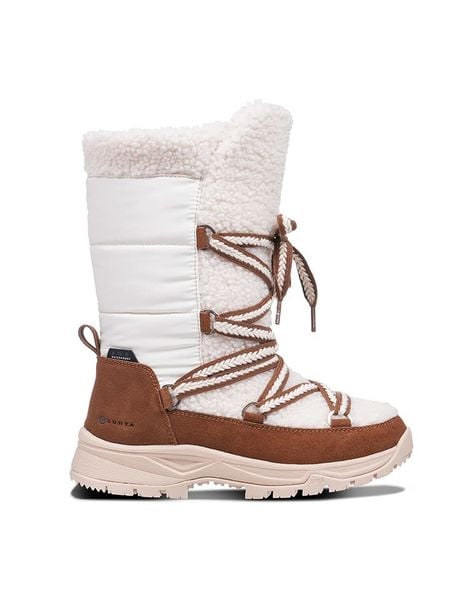 LUHTA Kozaki zimowe "Upea" w kolorze biało-brązowym rozmiar: 41. Białe kozaki Luhta, na zimę, bez wzorów, z materiału, eleganckie, bez obcasa, bez zapięcia. Za 362.85 zł.