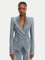 Balmain Marynarka DF0SI509DF17 Niebieski Regular Fit. Niebieskie marynarki i żakiety Balmain, bez wzorów, z bawełny, bez ramiączek. Za 8,859.00 zł.