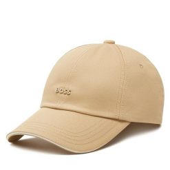 Czapka z daszkiem BOSS. Brązowe czapki z daszkiem Boss, bez wzorów. Za 219.99 zł.