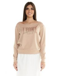 Damski sweter z okrągłym dekoltem Winter Chic Boxing. Brązowe swetry LEONE 1947 APPAREL, l, bez wzorów, z materiału, sportowe, bez ramiączek. Za 159.99 zł.