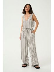 Kaffe Spodnie w kolorze biało-czarnym rozmiar: 44. Białe spodnie materiałowe Kaffe, bez wzorów, z materiału, z podwyższonym stanem. Za 104.99 zł.