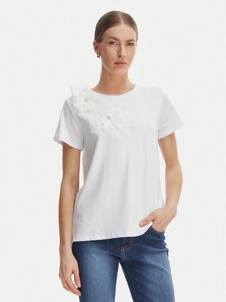 Rinascimento T-Shirt CFC0128080003 Biały Regular Fit. Białe t-shirty Rinascimento, m, bez wzorów, z bawełny, bez kołnierzyka, bez ramiączek. Za 152.99 zł.