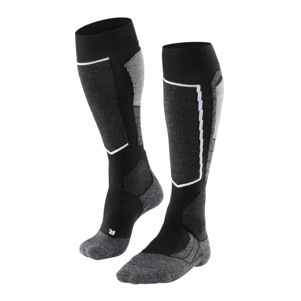 Podkolanówki damskie Falke SK2. Czarne skarpetki Falke, bez wzorów, z materiału. Za 283.99 zł.
