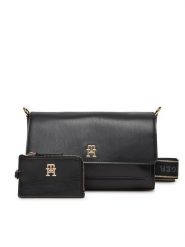 Tommy Hilfiger Torebka Th Joy Crossover AW0AW16813 Czarny. Czarne listonoszki Tommy Hilfiger, bez wzorów, ze skóry, bez dodatków. Za 319.99 zł.